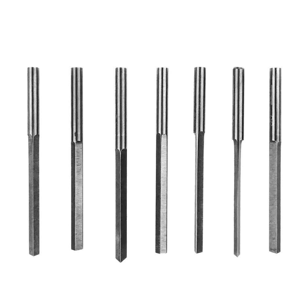 7Pcs 30-120° Tungsten Steel Pneumatic Engraving Knives Jewelry Carving Knife Triangle Graver Metal Blades DIY Tools thumbnail 5