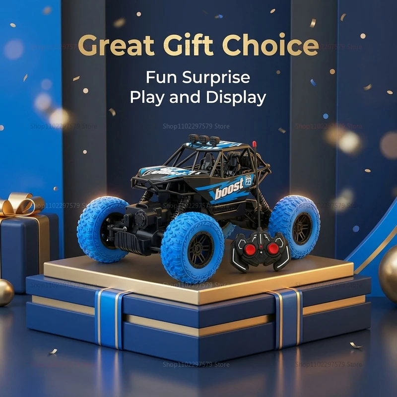 Hot RC Race Car For Kids Off Road Remote Control Car With Colorful LED Lights Rubber Tires Boys Gifts Toys For Outdoor Play thumbnail 6