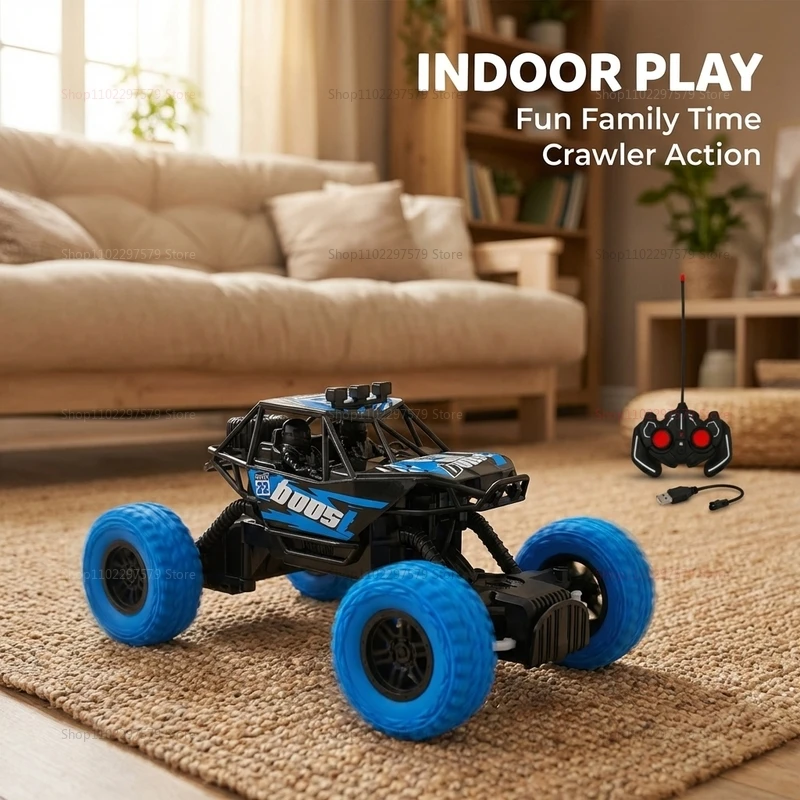 Hot RC Race Car For Kids Off Road Remote Control Car With Colorful LED Lights Rubber Tires Boys Gifts Toys For Outdoor Play thumbnail 4
