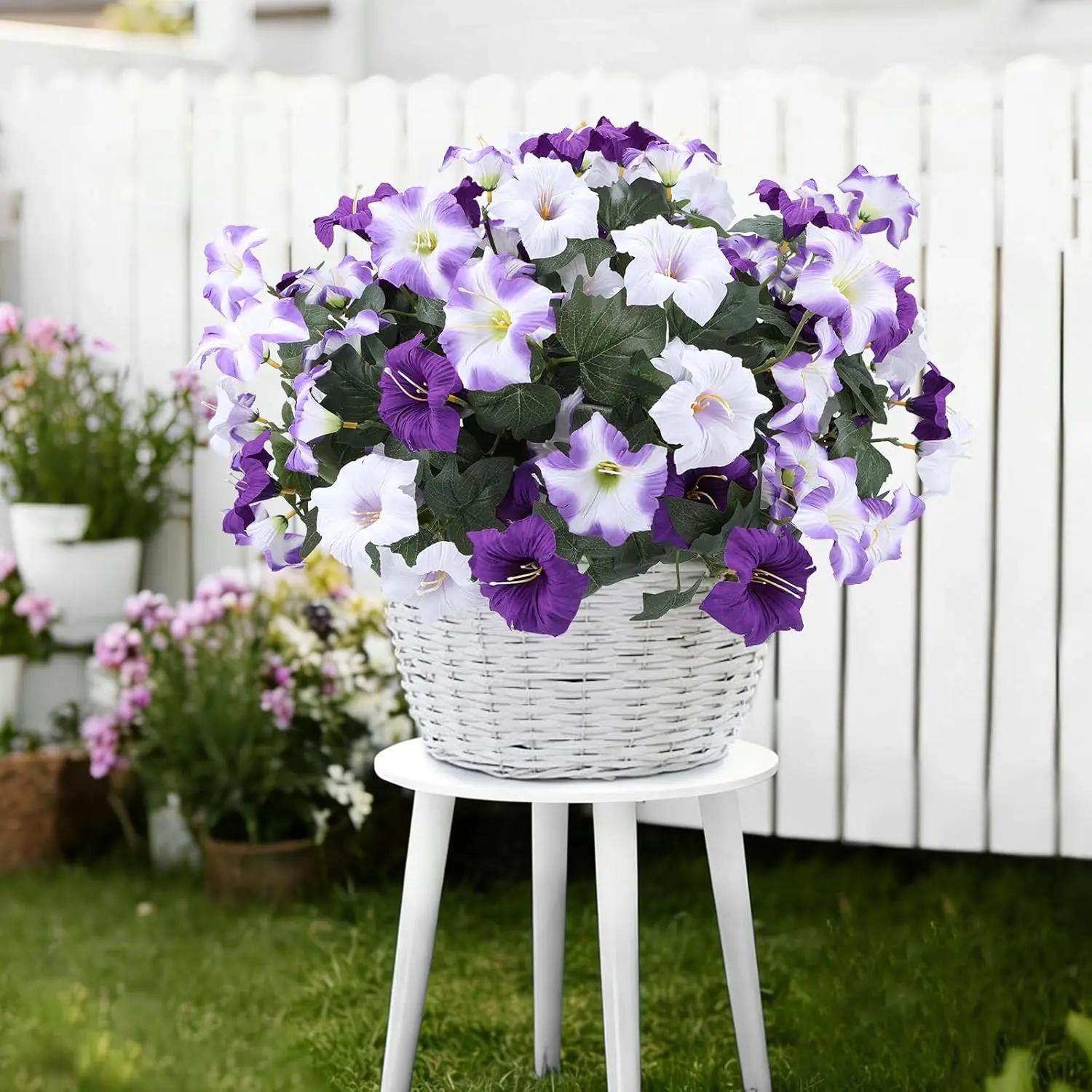 2pcs Petunia Artificial Flowers uv resistant silk Look Real fake Flowers for outdoor planters home garden wedding decorations thumbnail 2