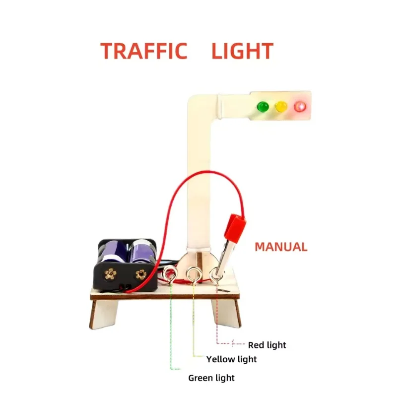 DIY Wooden Traffic Lights Model Traffic Lights Fun Invention Educational Science Physics Toy Learning STEM Puzzle Education Toy thumbnail 4