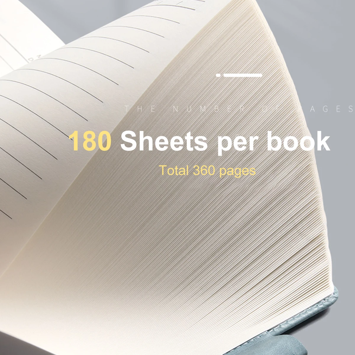 A5 Notebook Student Planning Efficiency Book Business Office Work Conference Notepad 360 Pages 100GSM Font Leather Cover thumbnail 3