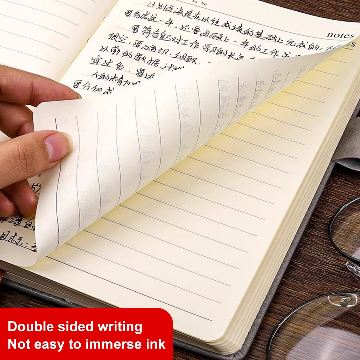 A5 Notebook Student Planning Efficiency Book Business Office Work Conference Notepad 360 Pages 100GSM Font Leather Cover thumbnail 5