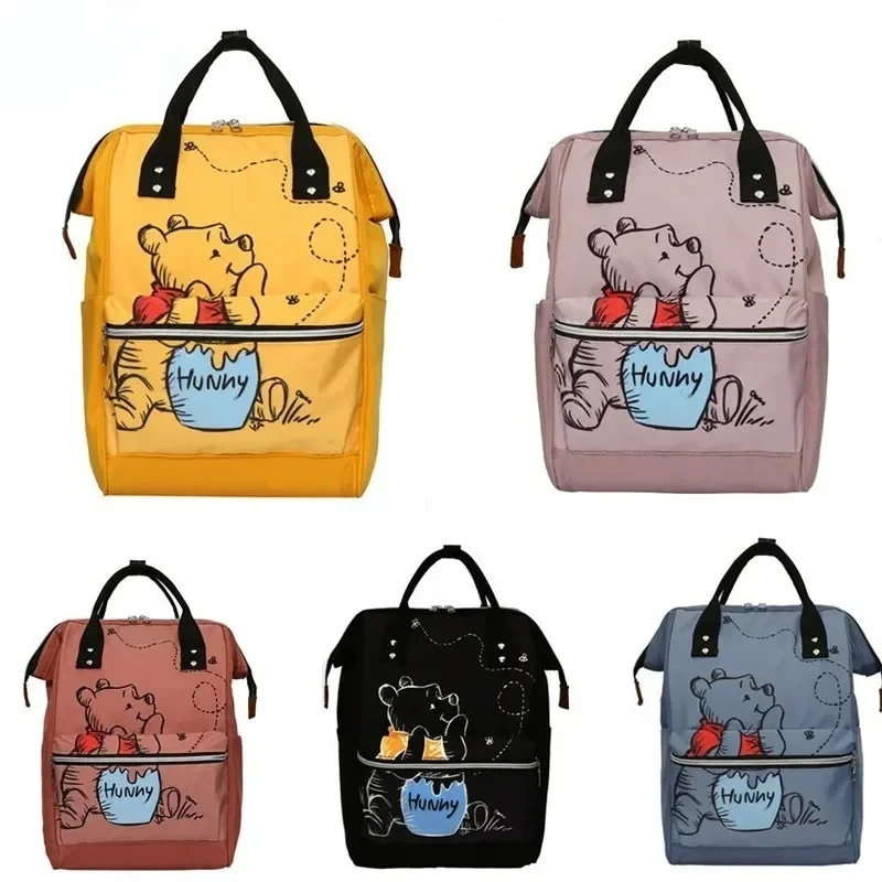 Creative Cartoon  Winnie The Pooh Diaper Backpack Cute Mother and Baby Bag Large Capacity Lightweight Travel Mommy Bags