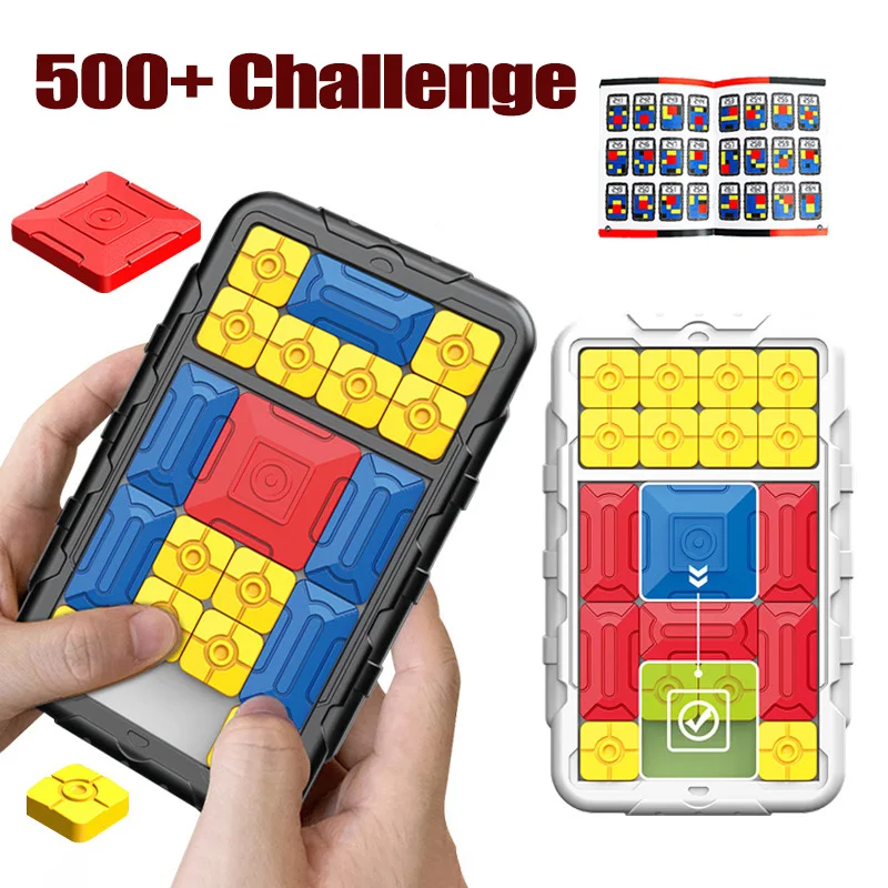 Slide Block Brain Game Challenge Huarong Road Brain Teaser Sliding Puzzles Logical Thinking Interactive Toy Board Game Kid Gift thumbnail 2