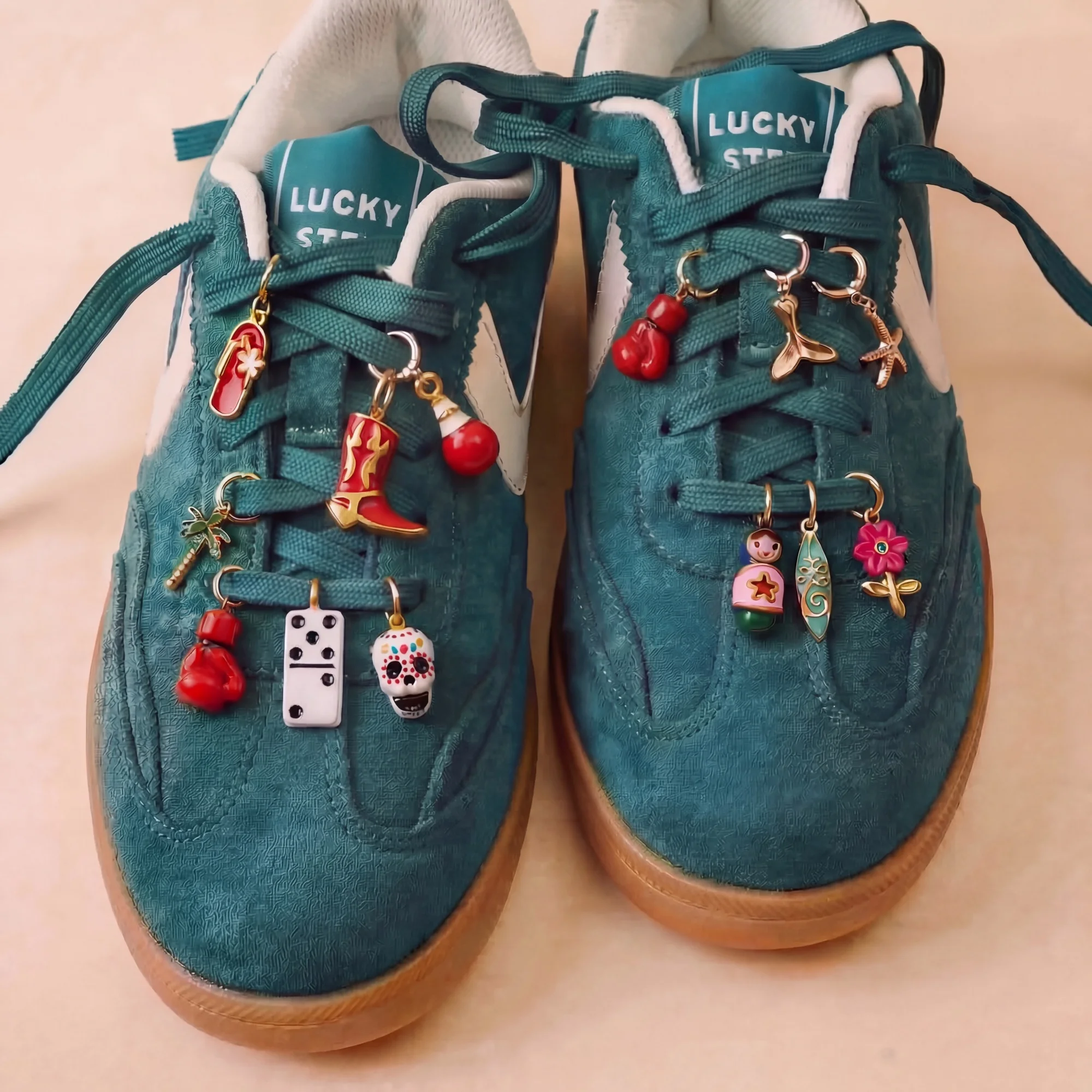Cute sports shoes charm 18K gold-plated stainless steel shoe accessories aesthetics Kawaii shoe decoration DIY charm girl