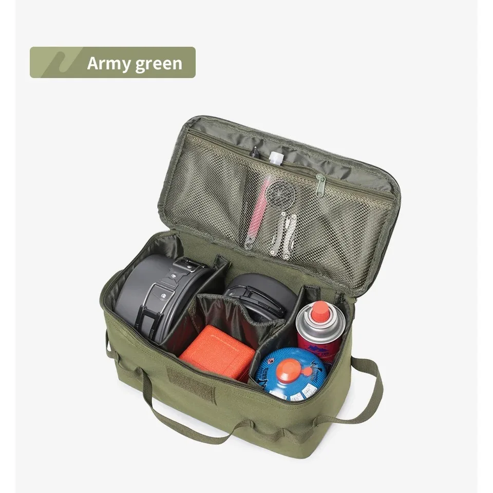 Outdoor Camping Storage Bag Basket Gas Stove Canister Pot Carry Bag Sack Picnic Bag Cookware Utensils Organizer thumbnail 3