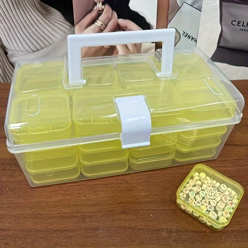 32 Grids Transparent Plastic Storage Box Multifunctional Diamond Painting Nail Art Beads Container Large Capacity Handheld Boxes thumbnail 4