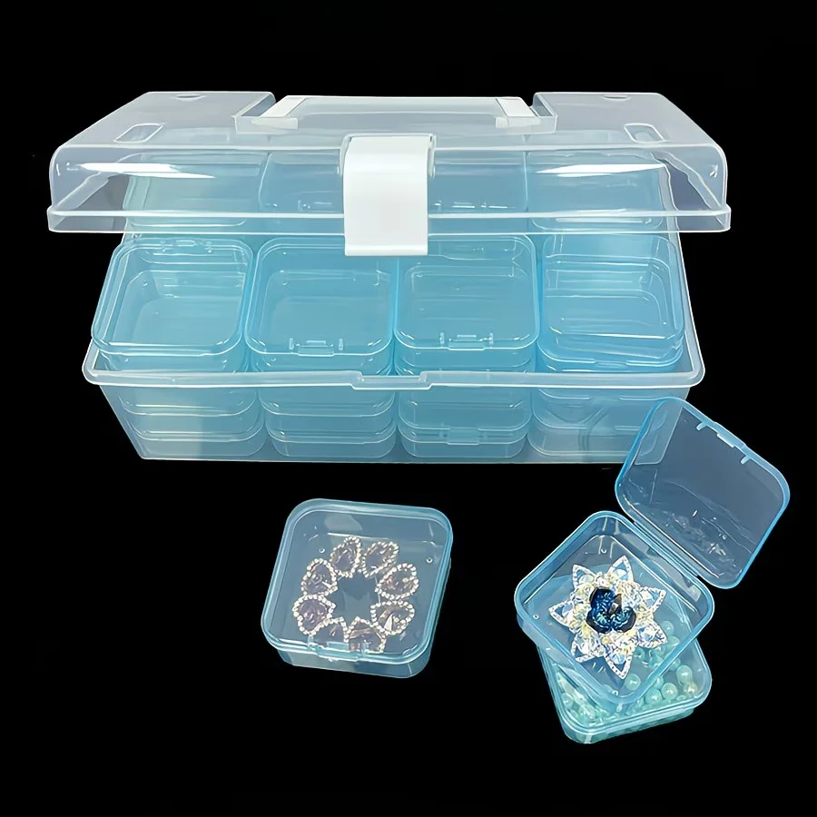 32 Grids Transparent Plastic Storage Box Multifunctional Diamond Painting Nail Art Beads Container Large Capacity Handheld Boxes thumbnail 6