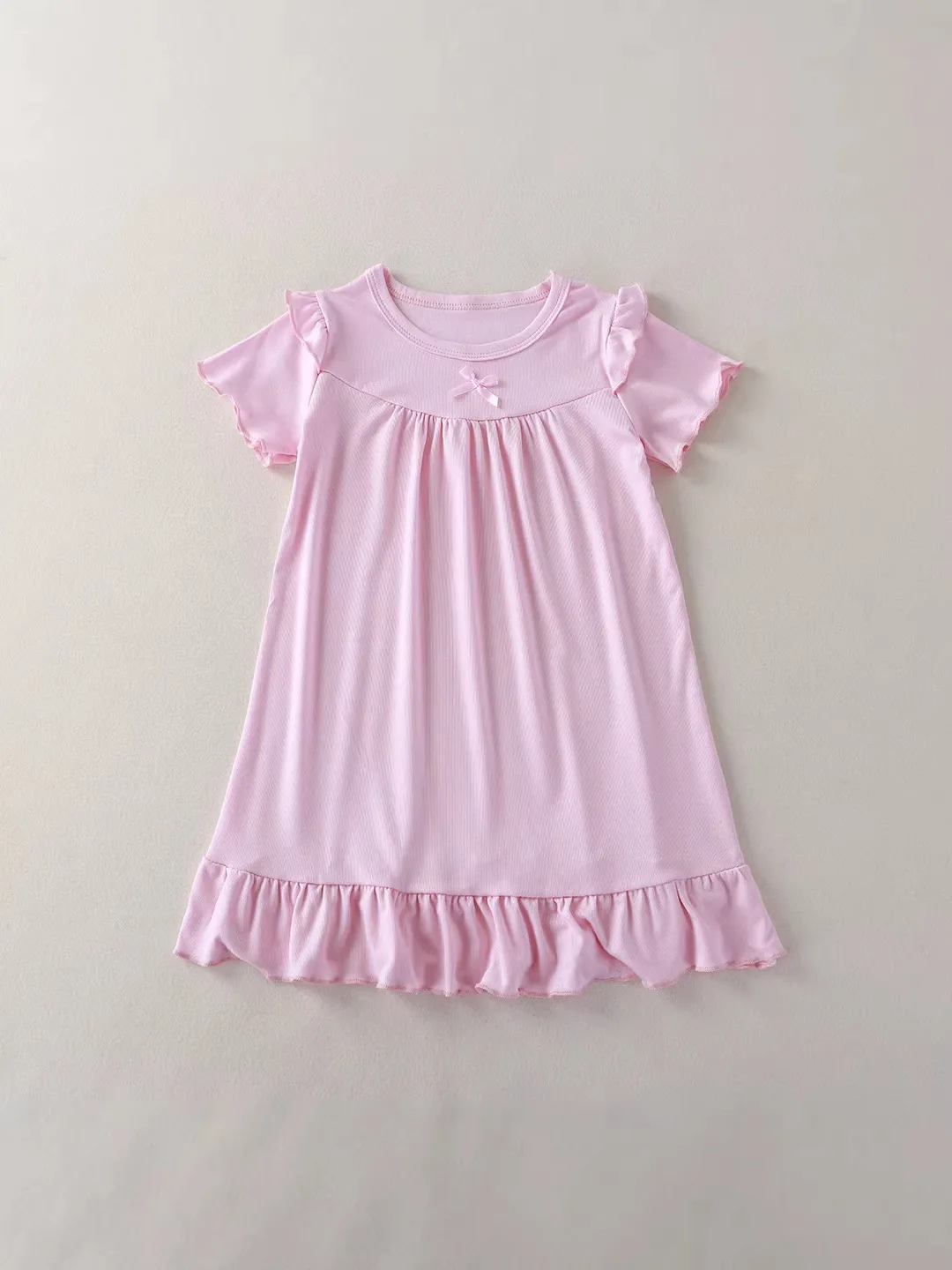 Summer Modal Children's Nightgown Breathable Girls Nightgown Dress Korean Fashion Ruffle Princess Sleep Dress For 1-10 Years thumbnail 3