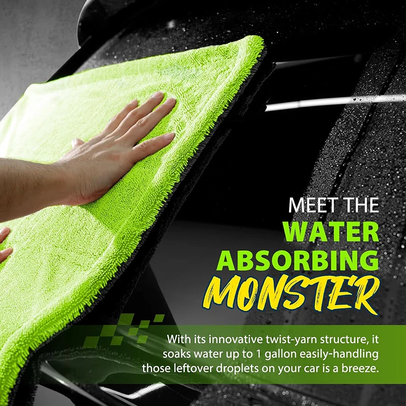 1400GSM Ultra-Thick Drying Towel for Car/Motorcycle Oversized 60x40cm Cleaning Cloth Soft High Absorbent Car Detailing Towel thumbnail 3