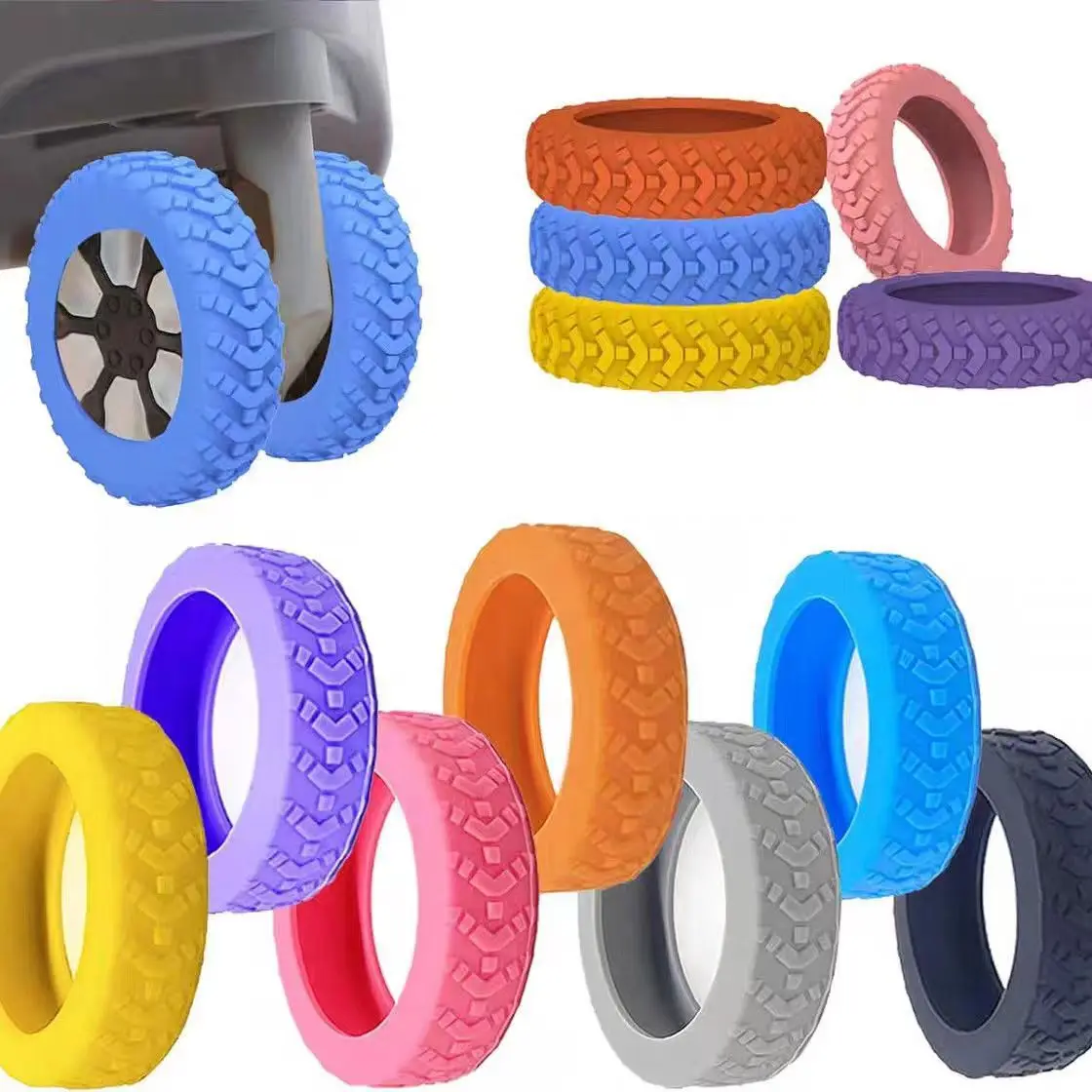 Vibrant 16PCS Silicone Luggage Wheels – Quiet, Smooth & Shock-Absorbing. Perfect for Suitcases & Office Chairs! thumbnail 3