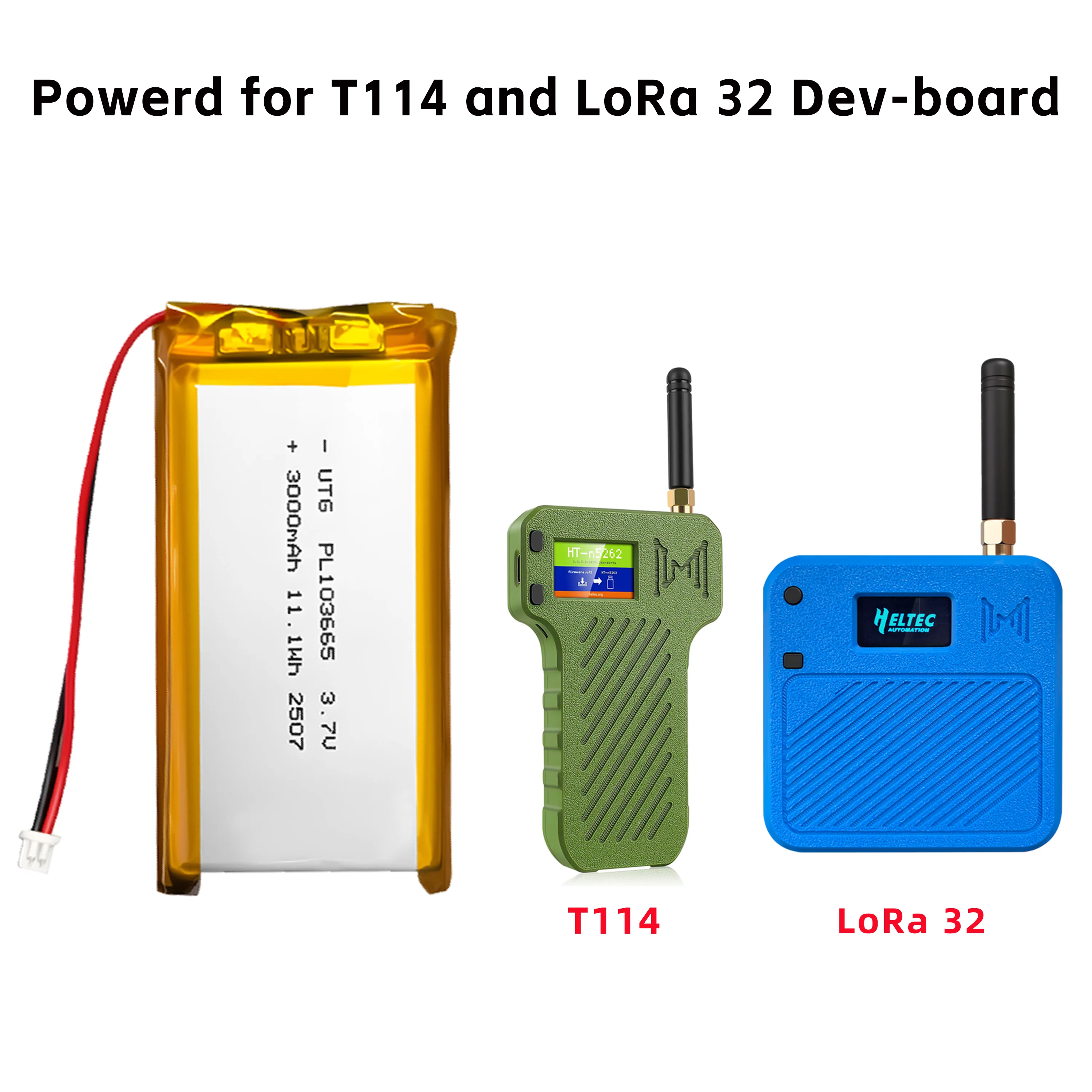800/3000Mah Heltec Battery 3.7V PL802540 Lithium Li Polymer Batteries for LoRa 32 Heltec V3/V4/T114 Dev-board LoRa Node thumbnail 2