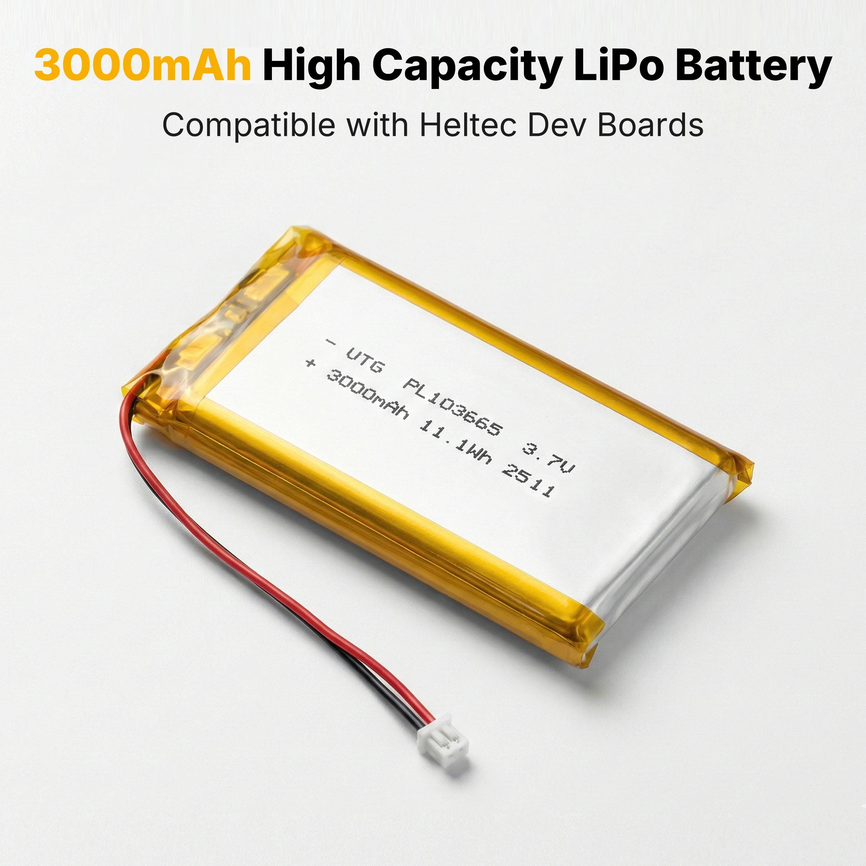 800/3000Mah Heltec Battery 3.7V PL802540 Lithium Li Polymer Batteries for LoRa 32 Heltec V3/V4/T114 Dev-board LoRa Node thumbnail 4