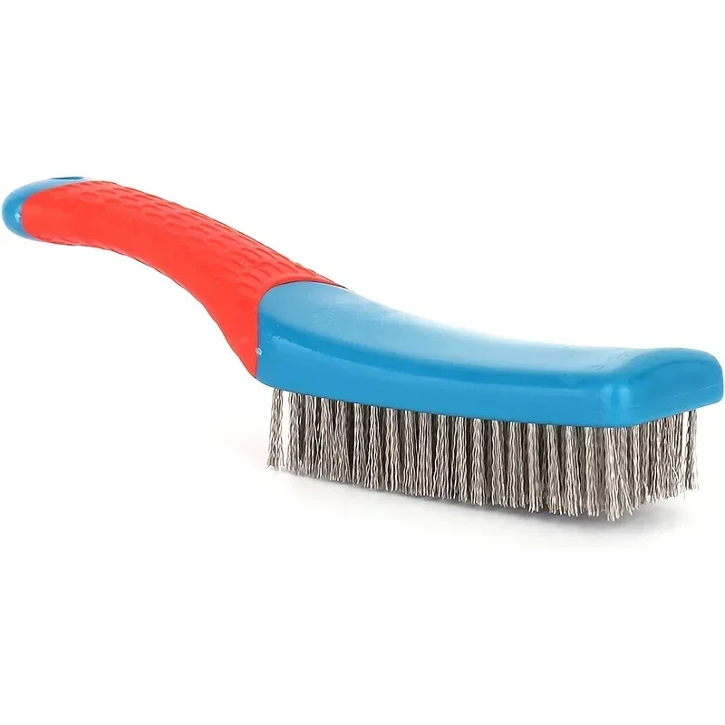 Heavy Duty Stainless Steel Wire Brush with Comfortable Plastic Handle - Perfect for Removing Rust, Welding Slag, Dirt, and Paint thumbnail 4