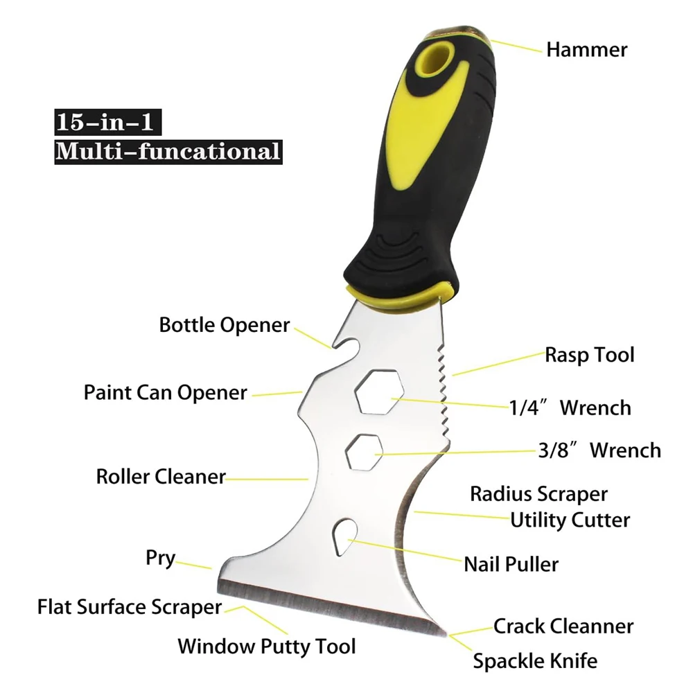 Cleaning tools, Paint scraper, wallpaper can opener, paint roller,Multifunctional stainless steel dough cutter, home DIY tools thumbnail 2