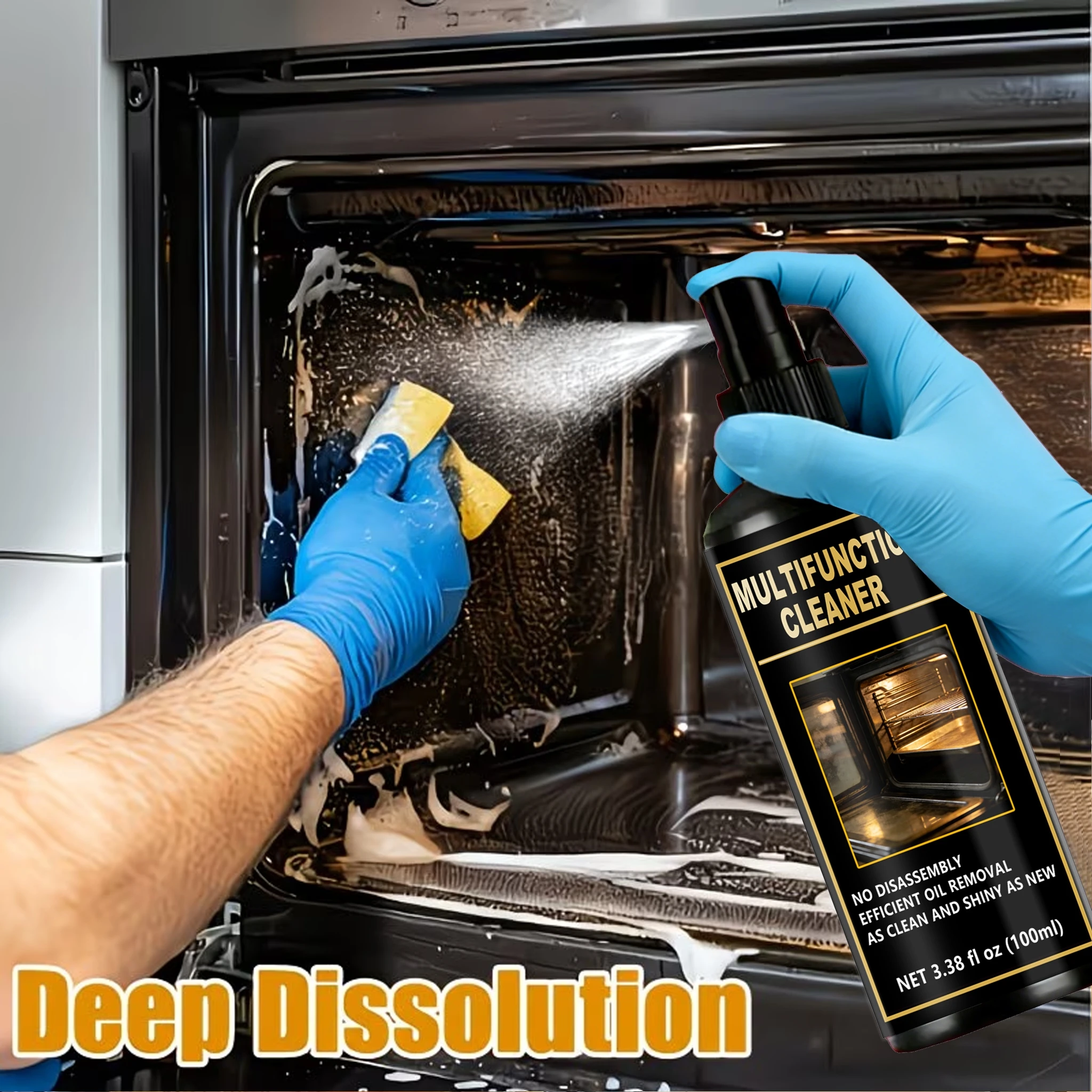 Powerful Multifunctional Oil Remover Cleaner Spray, No Disassembly Needed, Kitchen Oven & Grill Cleaner, As Clean And Shiny As N