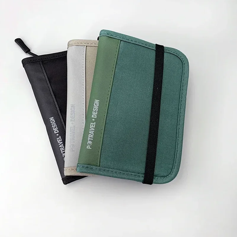 RFID Travel Wallet Passport Holder Credit Card Organizer Zipper Pouch Document Organizer Anti Theft Travel Accessories
