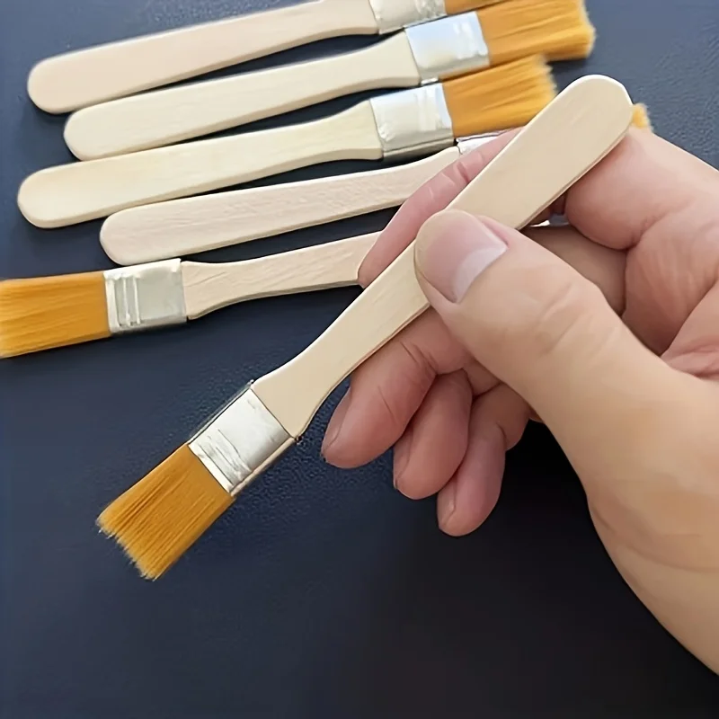 24Pcs Wooden Handle Nylon Bristle Paint Brush for Oil Painting, Dusting and Cleaning - Unrechargeable Hand Tool Set Without Batt thumbnail 4
