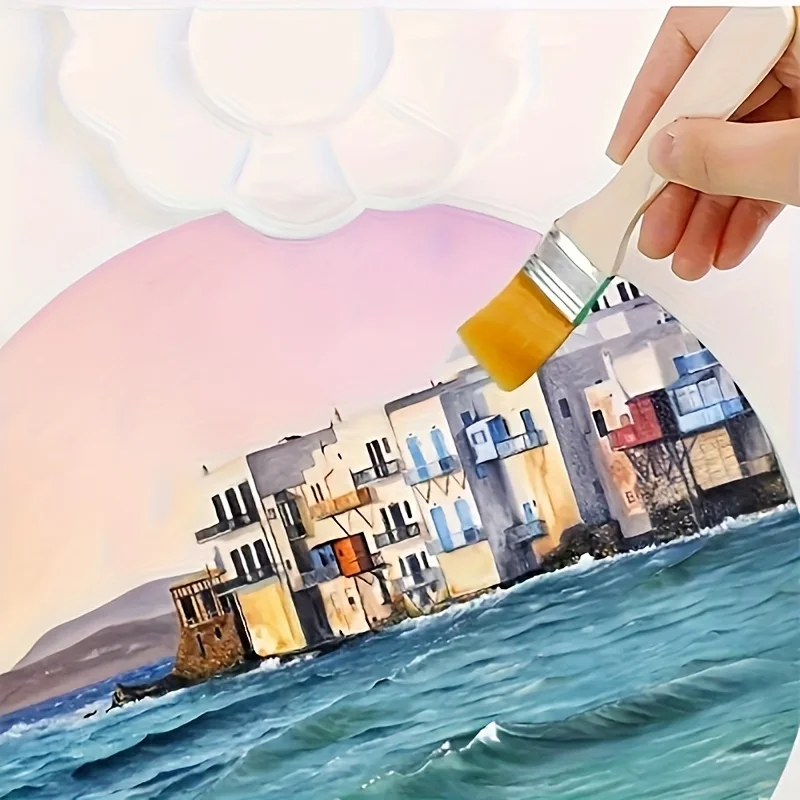 24Pcs Wooden Handle Nylon Bristle Paint Brush for Oil Painting, Dusting and Cleaning - Unrechargeable Hand Tool Set Without Batt thumbnail 3