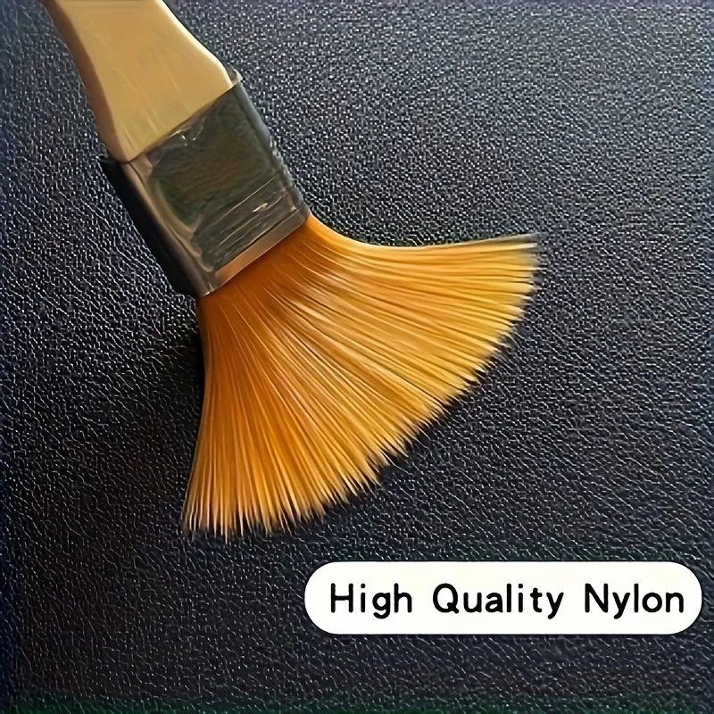 24Pcs Wooden Handle Nylon Bristle Paint Brush for Oil Painting, Dusting and Cleaning - Unrechargeable Hand Tool Set Without Batt thumbnail 5