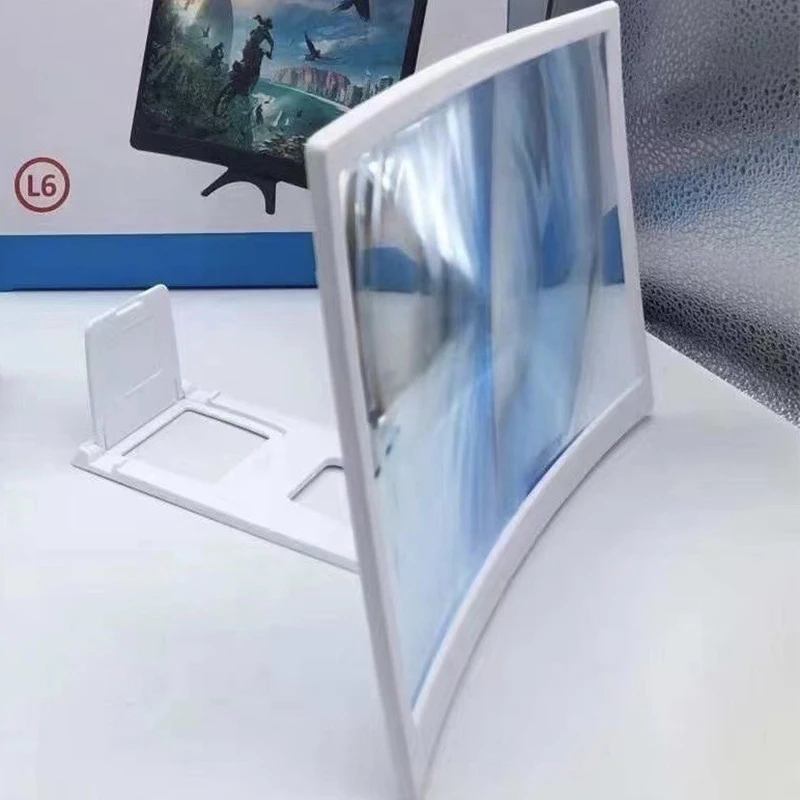 【12 Inch Large Screen 3D HD Amplifier Curved Screen Mobile Phone Screen Magnifier Smartphone Video Amplifier Stand Holder】 thumbnail 5