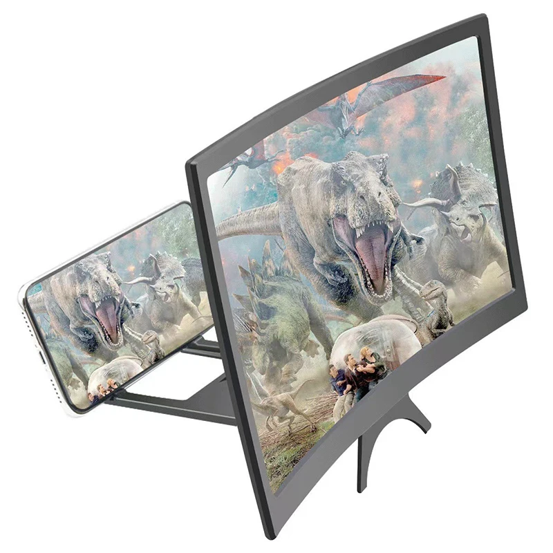 【12 Inch Large Screen 3D HD Amplifier Curved Screen Mobile Phone Screen Magnifier Smartphone Video Amplifier Stand Holder】 thumbnail 6