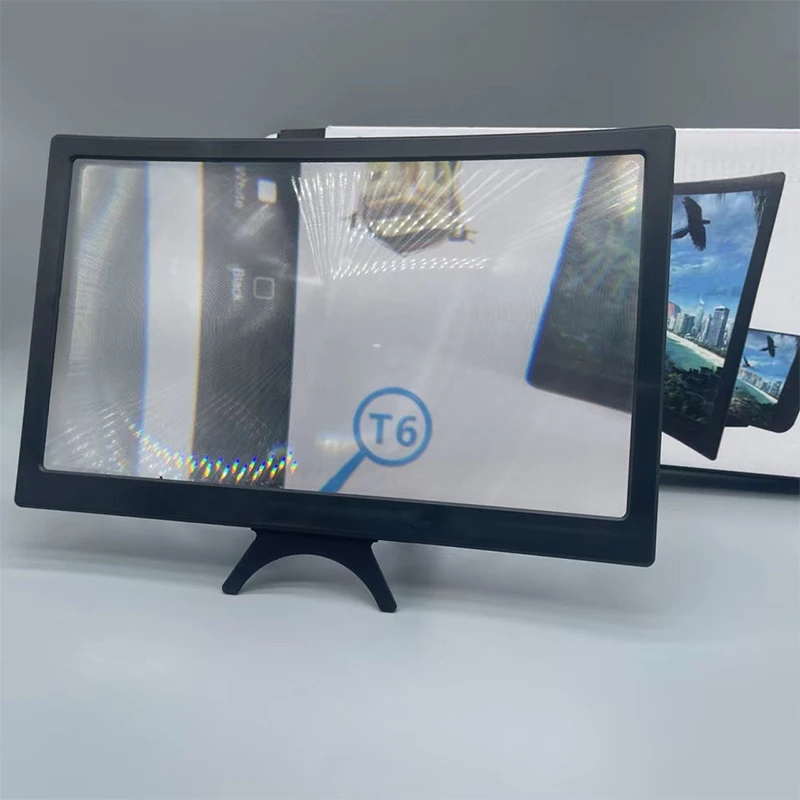 【12 Inch Large Screen 3D HD Amplifier Curved Screen Mobile Phone Screen Magnifier Smartphone Video Amplifier Stand Holder】 thumbnail 4