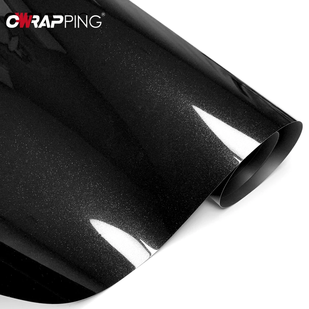 Car Sticker Vinyl Wrap Pearl Black Waterproof Glossy Automotive Vinyl for Motorcycle Helmets PET Car Film Covering Self-adhesive