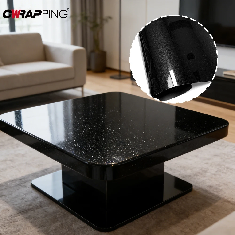 Car Sticker Vinyl Wrap Pearl Black Waterproof Glossy Automotive Vinyl for Motorcycle Helmets PET Car Film Covering Self-adhesive thumbnail 6