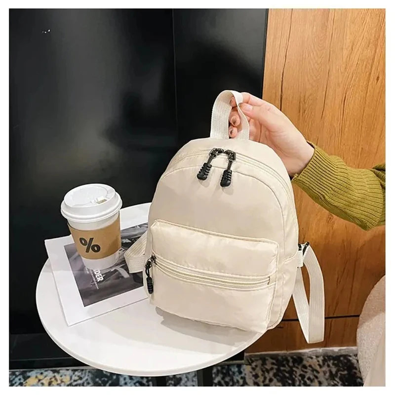 Mini Women's Backpack Trends: Nylon Women's Bags, Small Schoolbags, and White Canvas Backpacks Are Fashionable and Casual Pick thumbnail 5