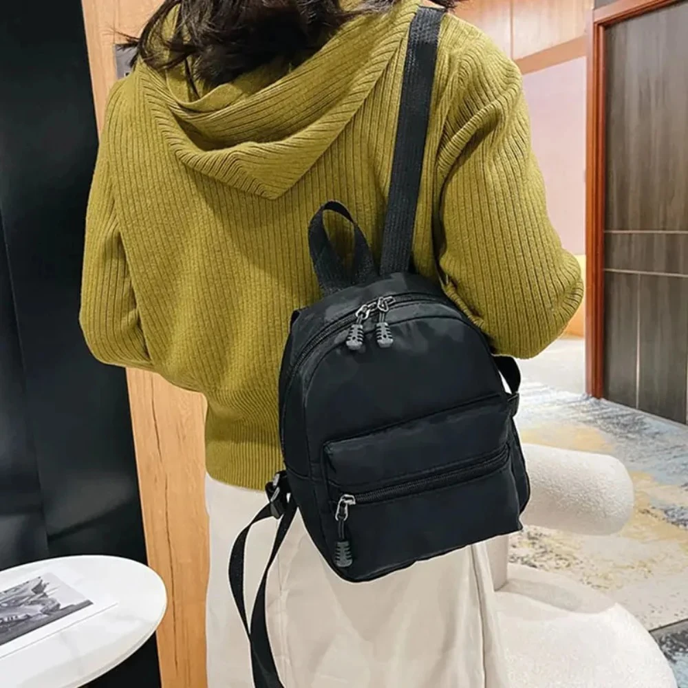 Mini Women's Backpack Trends: Nylon Women's Bags, Small Schoolbags, and White Canvas Backpacks Are Fashionable and Casual Pick thumbnail 3