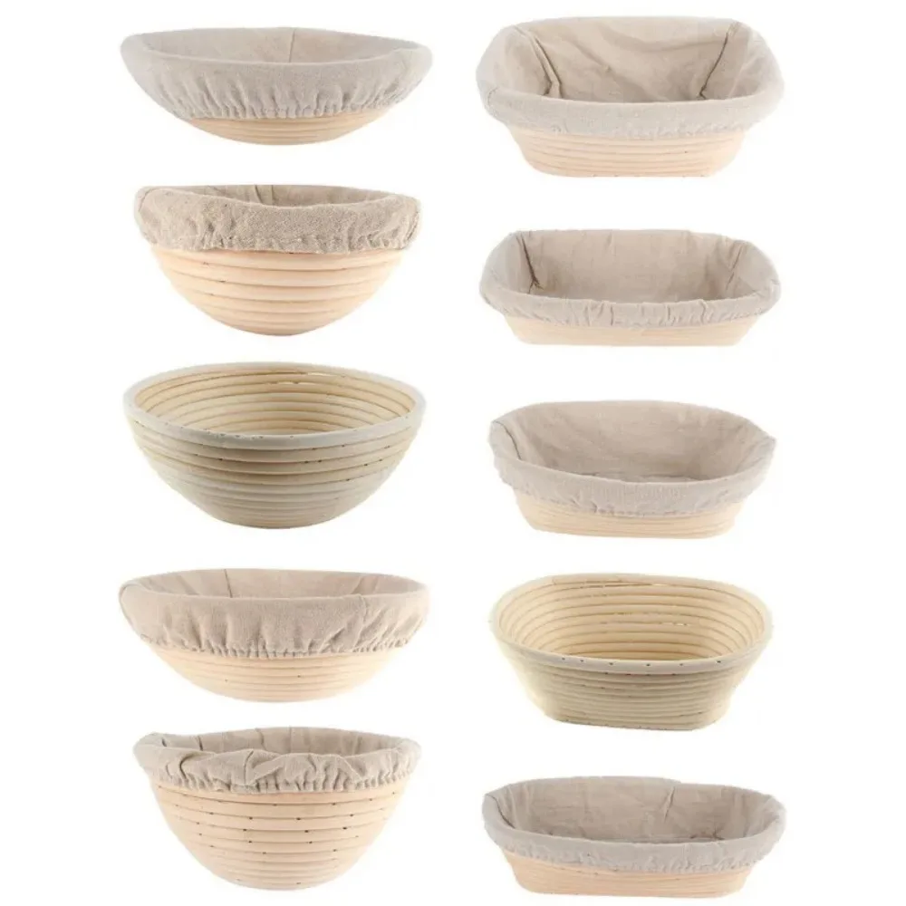 1/3 PCS Handwoven Rattan Dough Proofing Basket for Bread Fermentation Baking Pastry Making for Home Kitchen Bake Accessories