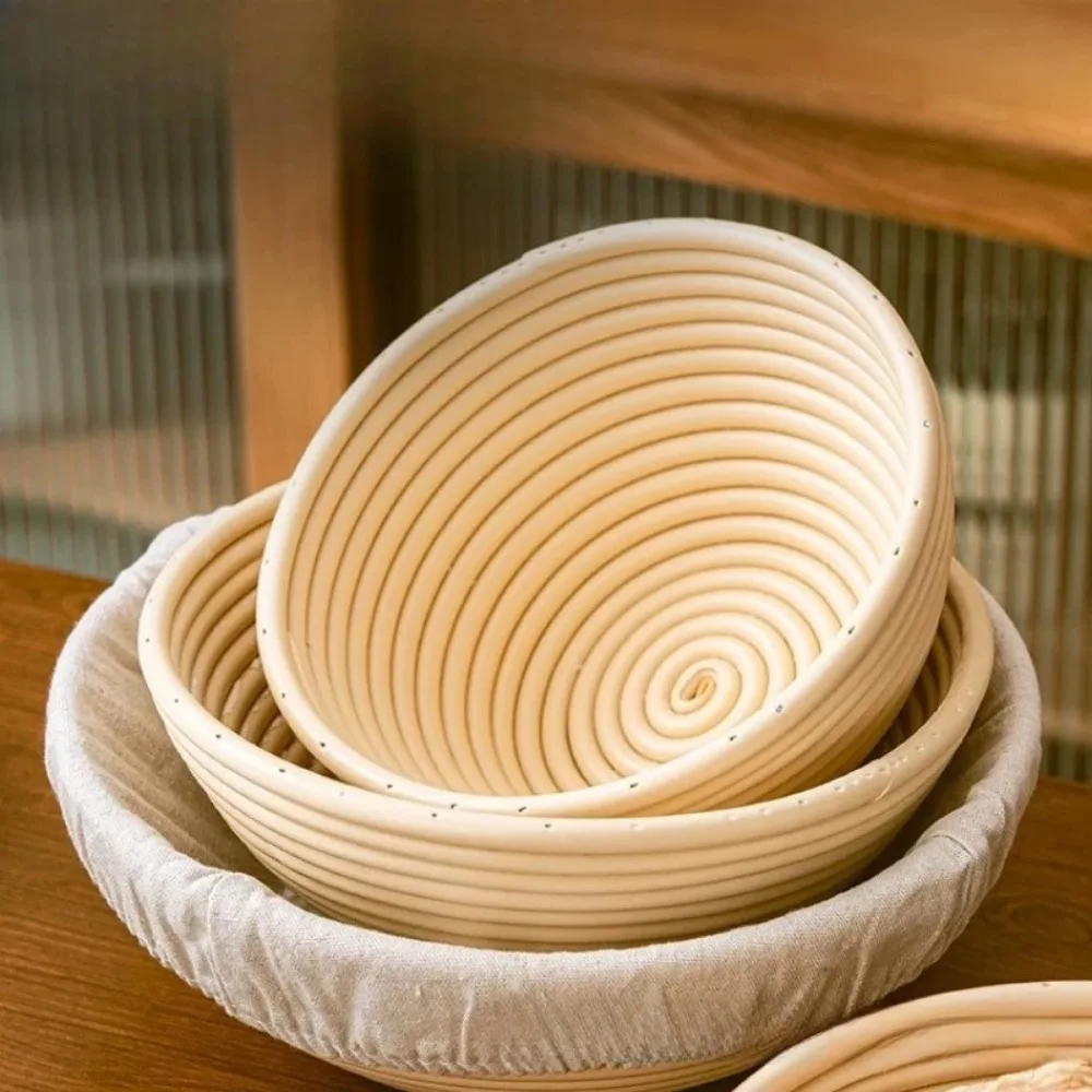 1/3 PCS Handwoven Rattan Dough Proofing Basket for Bread Fermentation Baking Pastry Making for Home Kitchen Bake Accessories thumbnail 2