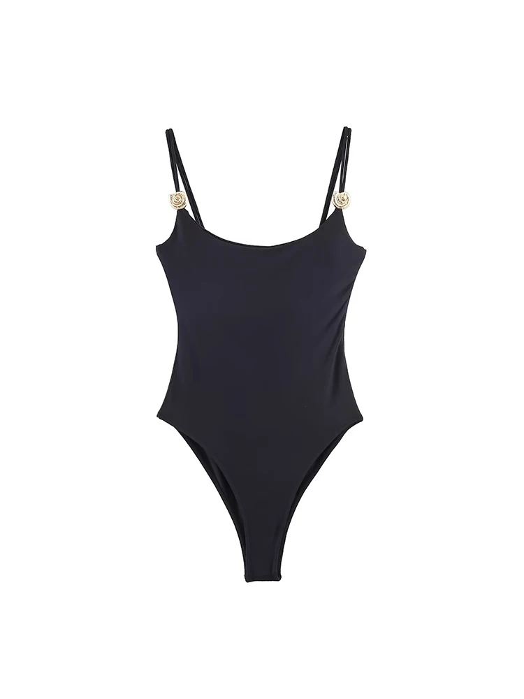TFMLN Fashion Sleeveless Bodysuit For Women Elegant Solid Slimming Stretchy Tops Ladies 2026 Summer New Chic Party Sling Tops thumbnail 2