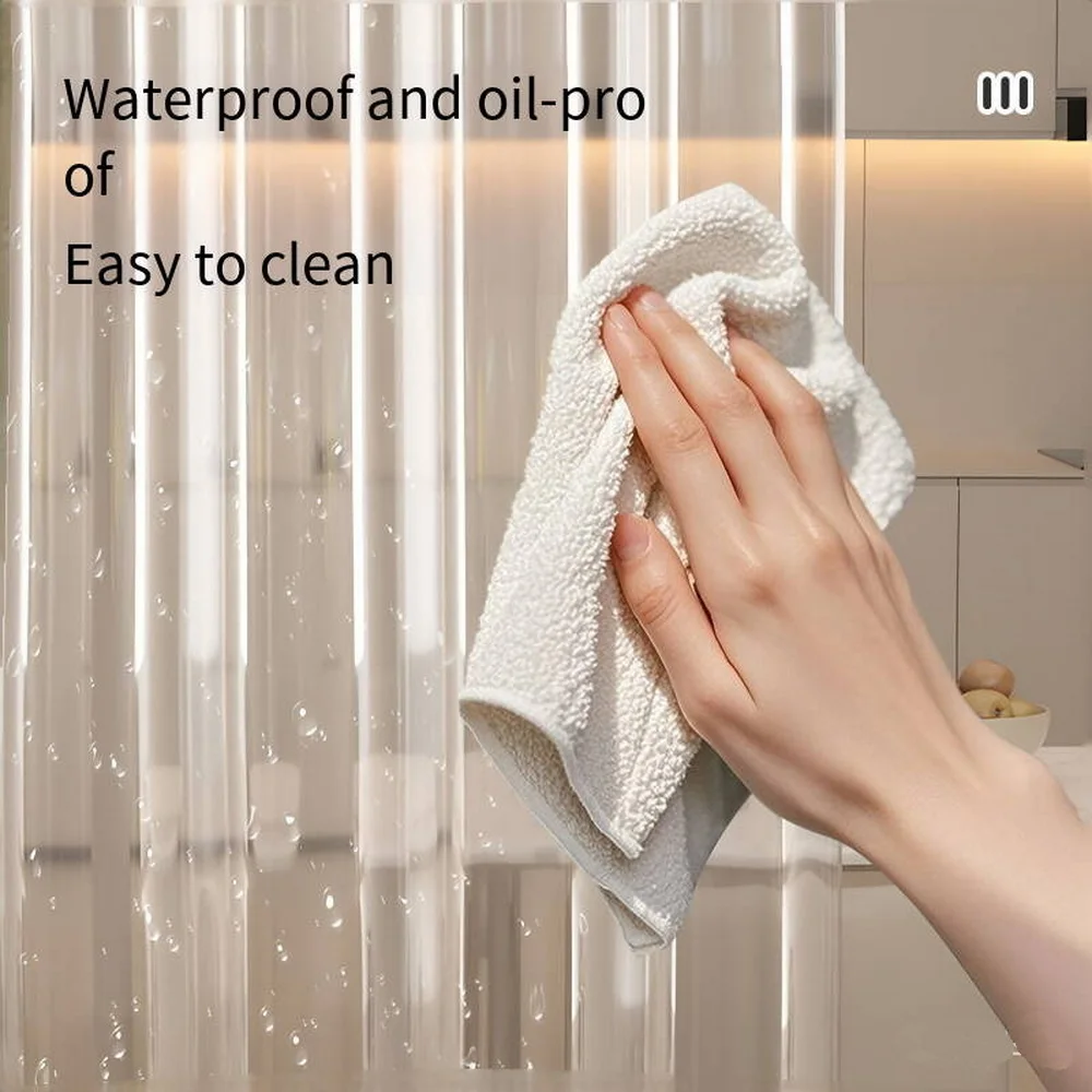 Clear PVC Door Curtain Large-Ring No-Punching Transparent Waterproof Washable Home Room Divider Partition thumbnail 5