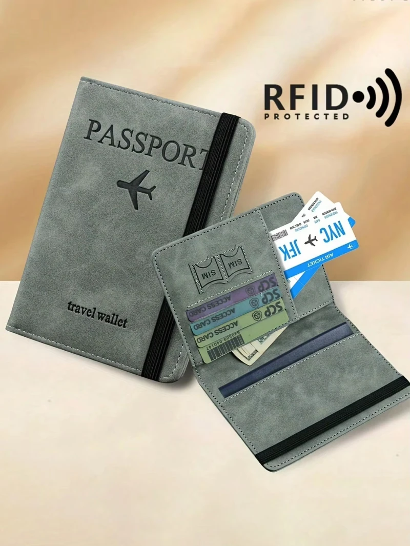 Men PU Leather Wallet Travel Passport Purse Card Male Travel Accessories Hand Carry Passport Business Cards Holder Wallet