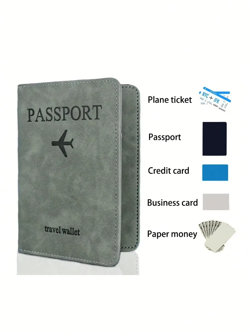 Men PU Leather Wallet Travel Passport Purse Card Male Travel Accessories Hand Carry Passport Business Cards Holder Wallet thumbnail 2