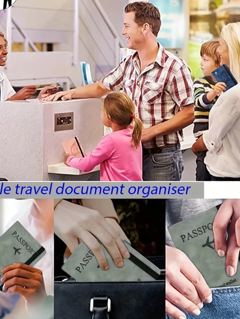 Men PU Leather Wallet Travel Passport Purse Card Male Travel Accessories Hand Carry Passport Business Cards Holder Wallet thumbnail 6