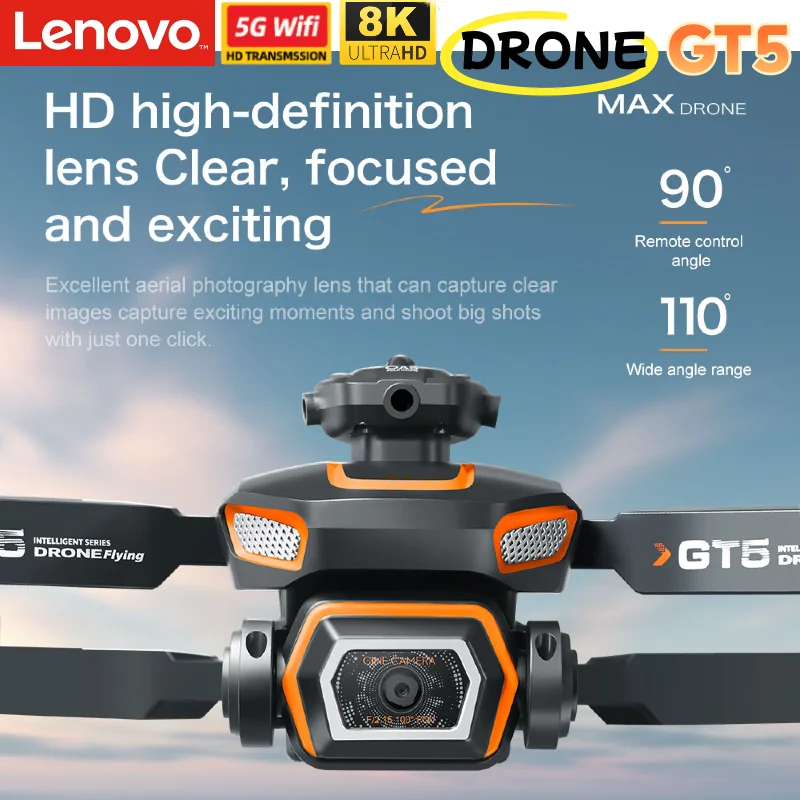 Lenovo Mini RC Drone 8K HD Dual Camera FPV WiFi Quadcopter M6 GT8 GT50 GT5 Obstacle Avoidance Toy Drone thumbnail 5