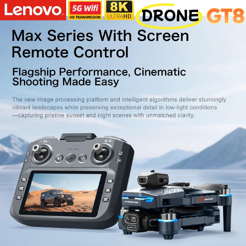 Lenovo Mini RC Drone 8K HD Dual Camera FPV WiFi Quadcopter M6 GT8 GT50 GT5 Obstacle Avoidance Toy Drone thumbnail 4