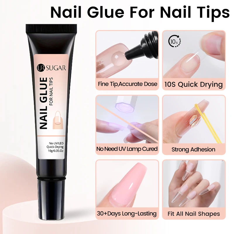 UR SUGAR 1/2pcs 10g Nail Glue Remover For Nail Tips No Need Lamp Cured Long Lasting Soak Off Adhesion Gel False Nails Need thumbnail 2