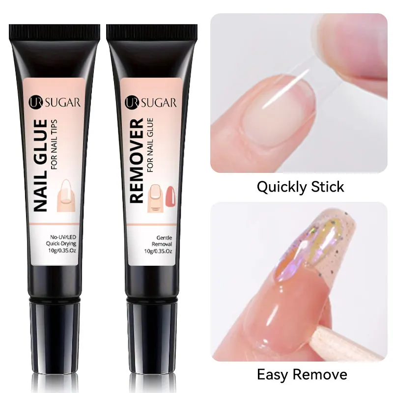 UR SUGAR 1/2pcs 10g Nail Glue Remover For Nail Tips No Need Lamp Cured Long Lasting Soak Off Adhesion Gel False Nails Need