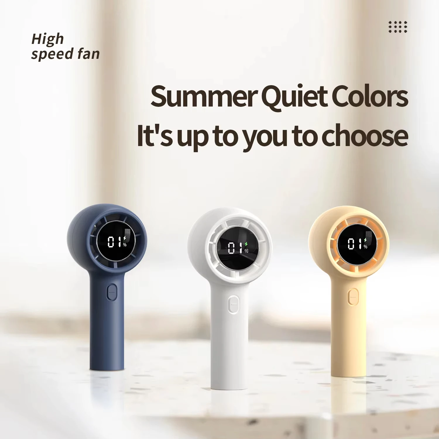 Portable Handheld High-Speed Mini Air Conditioner 3000mAh 100 Gears Rechargeable Fan Cooler for Personal Use
