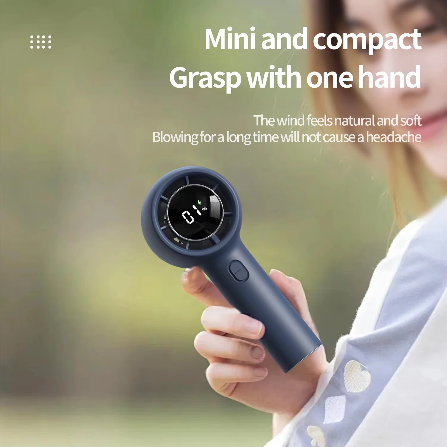 Portable Handheld High-Speed Mini Air Conditioner 3000mAh 100 Gears Rechargeable Fan Cooler for Personal Use thumbnail 4