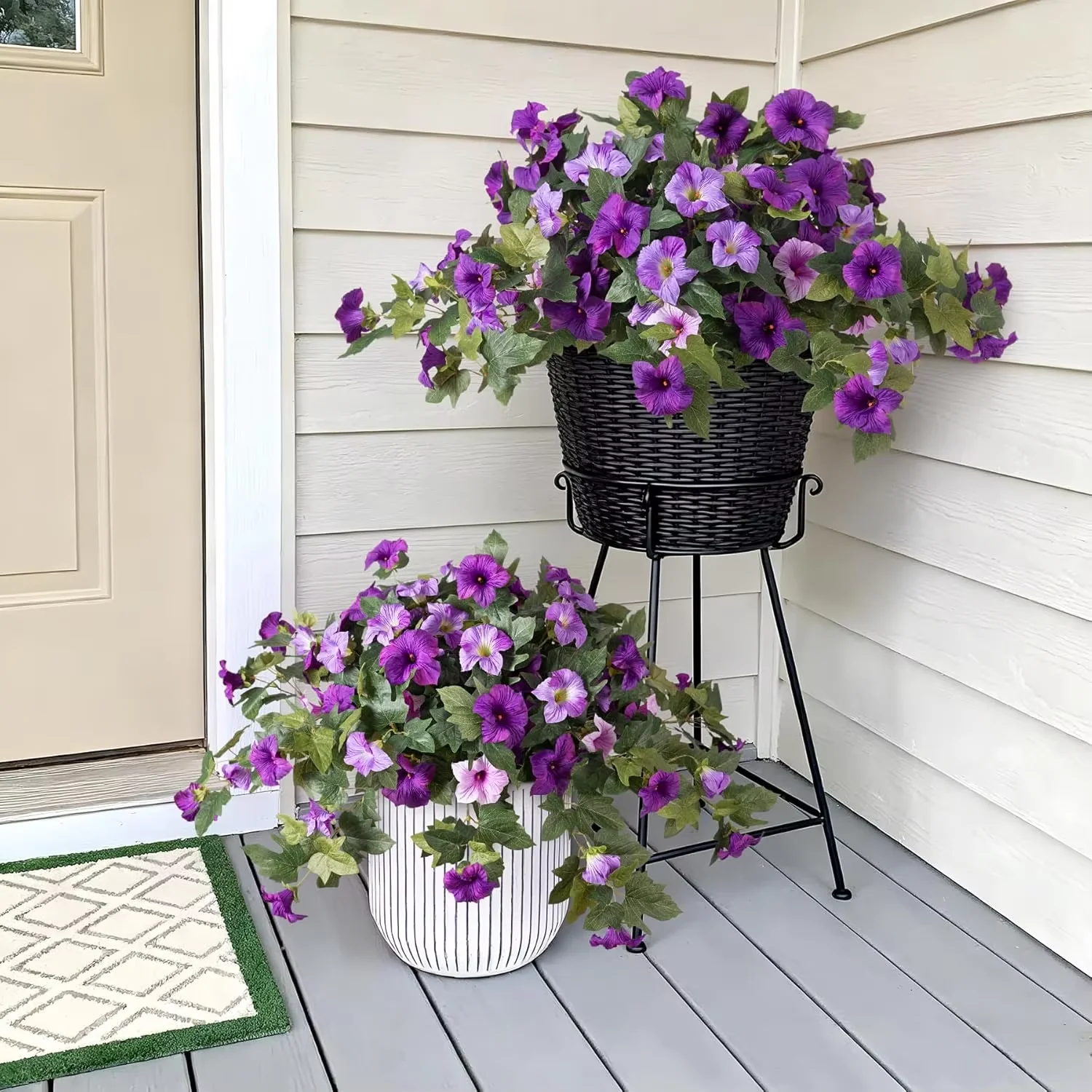 Artificial Petunia Flowers Resistant Fake Silk Wall Hanging Flower for Home Garden Outdoor Planters Wedding Party Decoration thumbnail 4