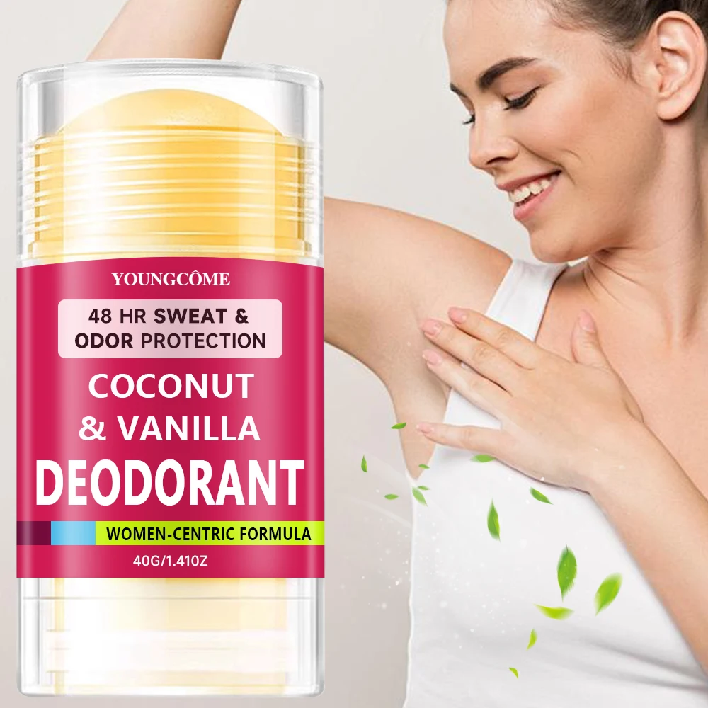 YOUNGCOME Women's Deodorant with Coconut & Vanilla Stick - Antiperspirant & Odor Protection Deodorant Stick for All-Day Freshnes