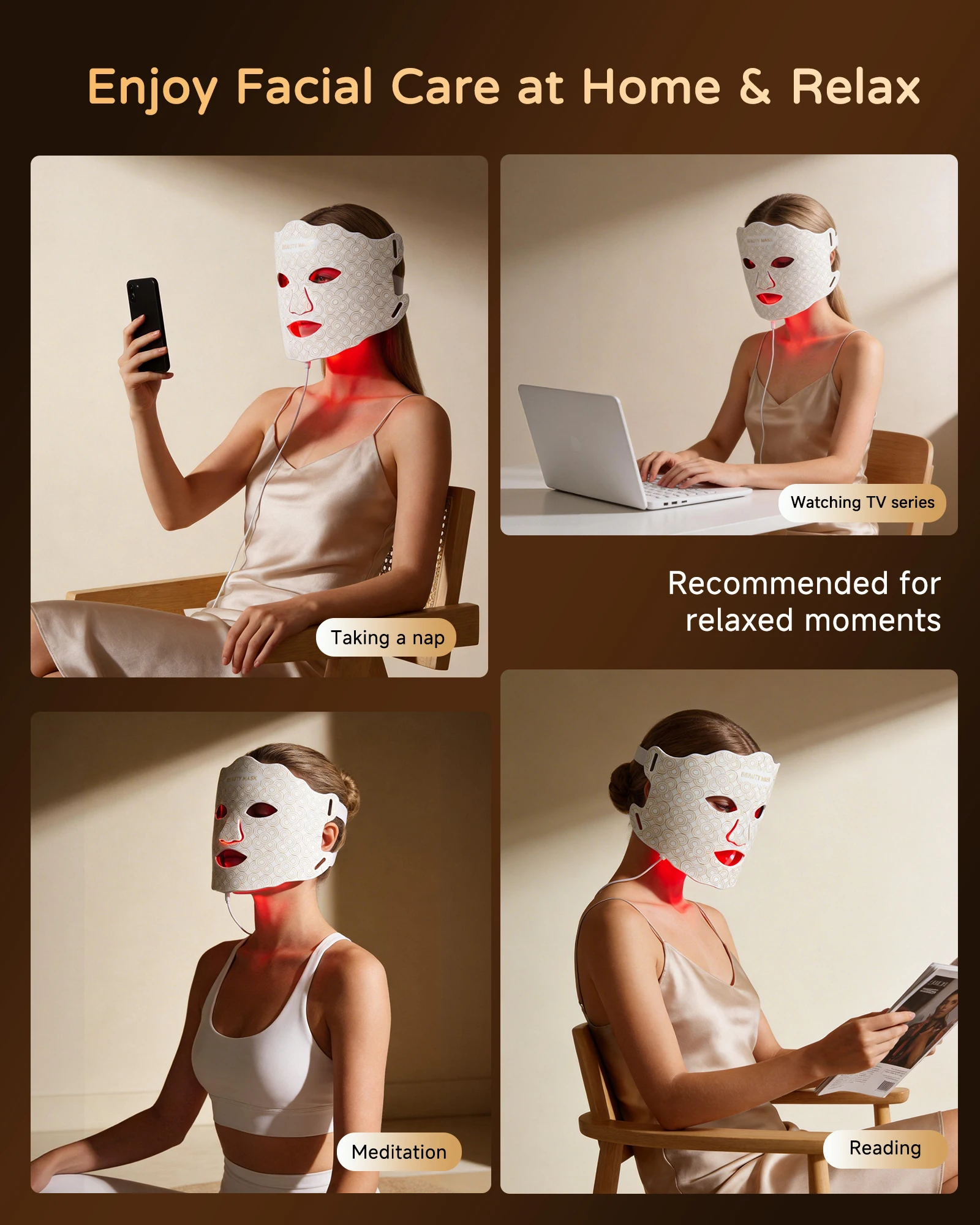 Yarrasonic Red Light Therapy for Face Led Mask Brighten Skin Home Face Mask Photon Beauty Mask 7 colors Led Neck Mask Silicone thumbnail 6
