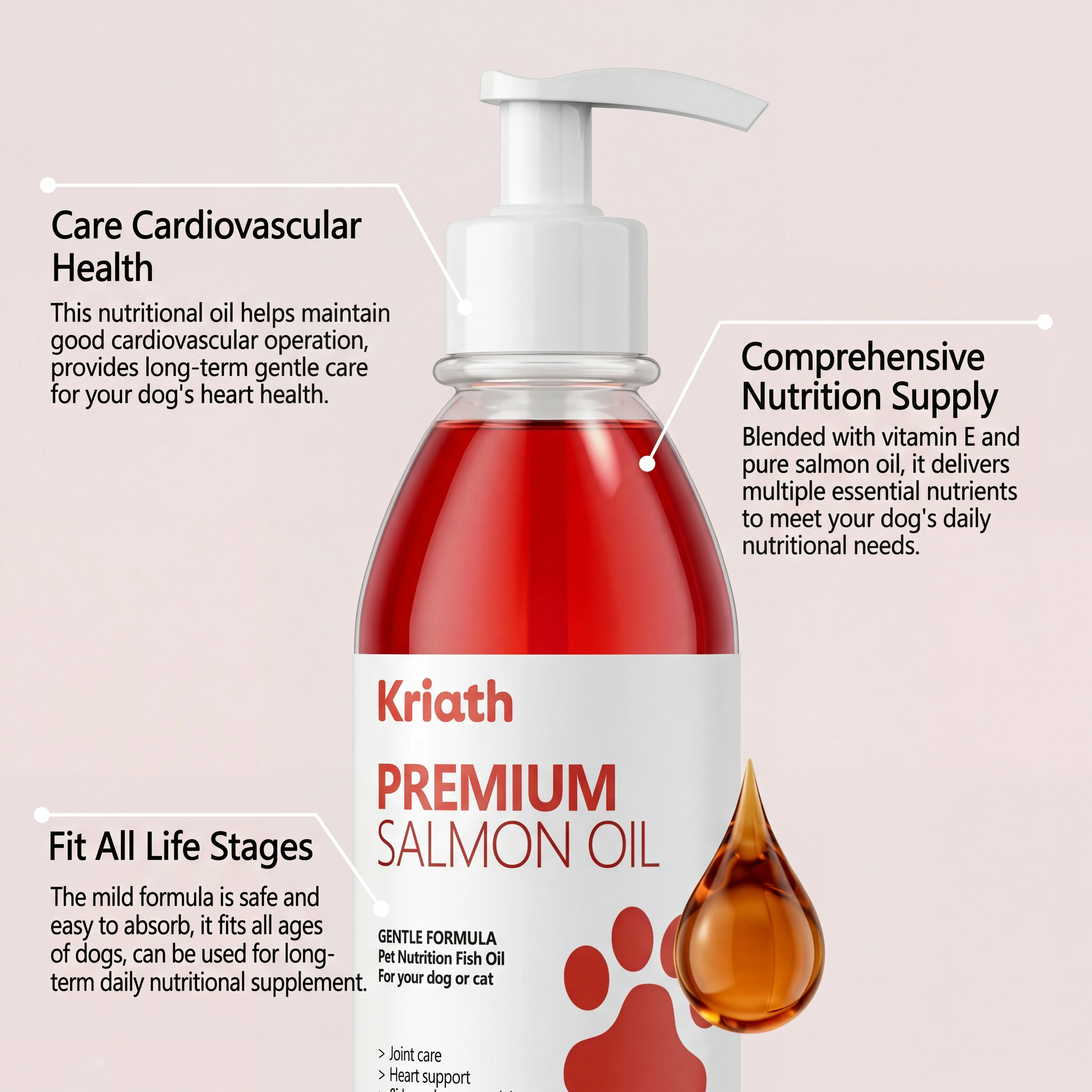 100ml Pure Salmon Oil for Dogs and Cats Omega 3 Fatty Acids Liquid Skin and Coat Supplement Joint Support Pet Health Supplies thumbnail 4