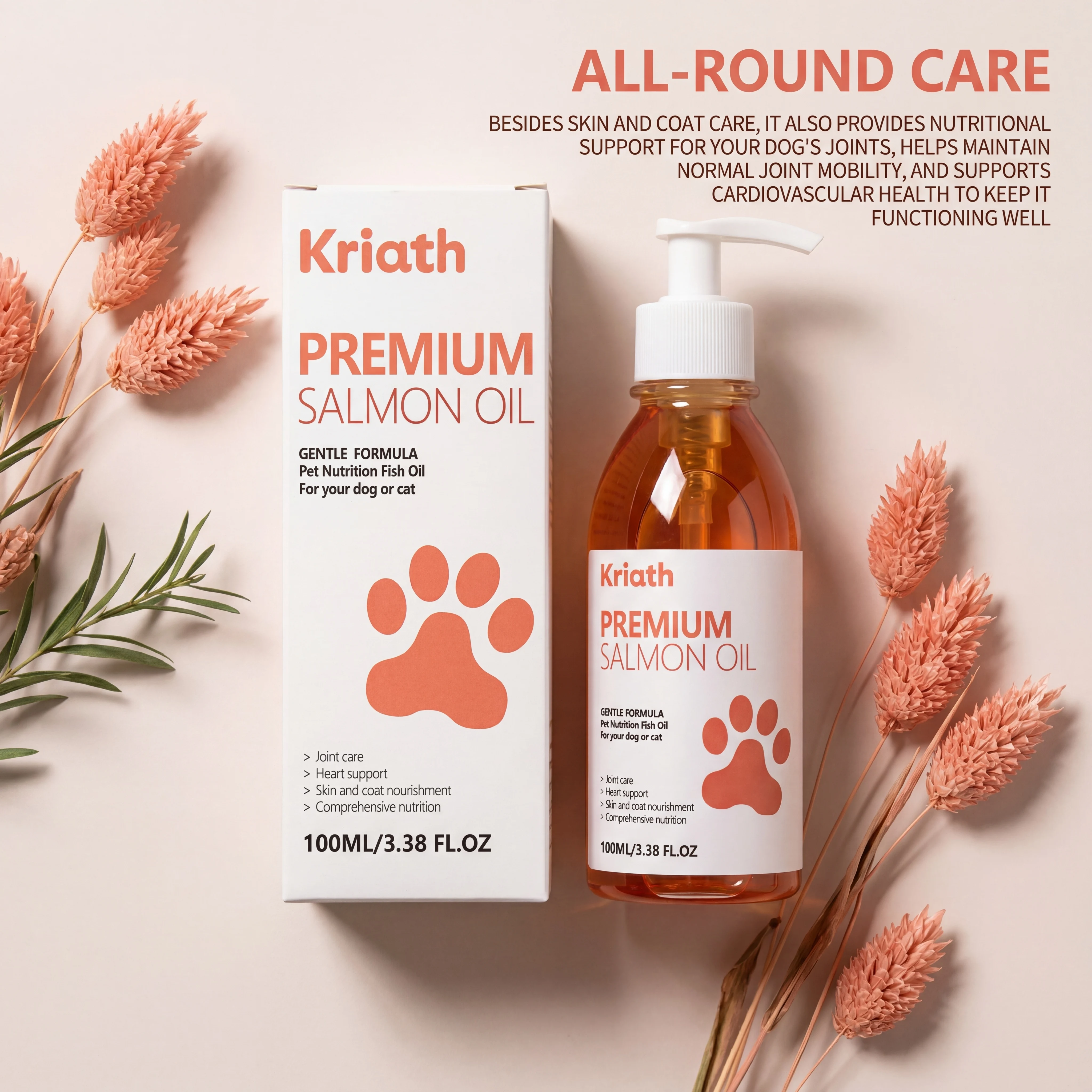 100ml Pure Salmon Oil for Dogs and Cats Omega 3 Fatty Acids Liquid Skin and Coat Supplement Joint Support Pet Health Supplies thumbnail 3